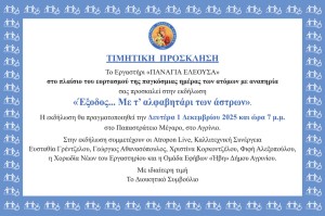 Αγρίνιο: Στο Παπαστράτειο Μέγαρο καλεί το «Παναγία Ελεούσα» για την Παγκόσμια Ημέρα Ατόμων με Αναπηρία (Δευ 1/12/2025 19:00)